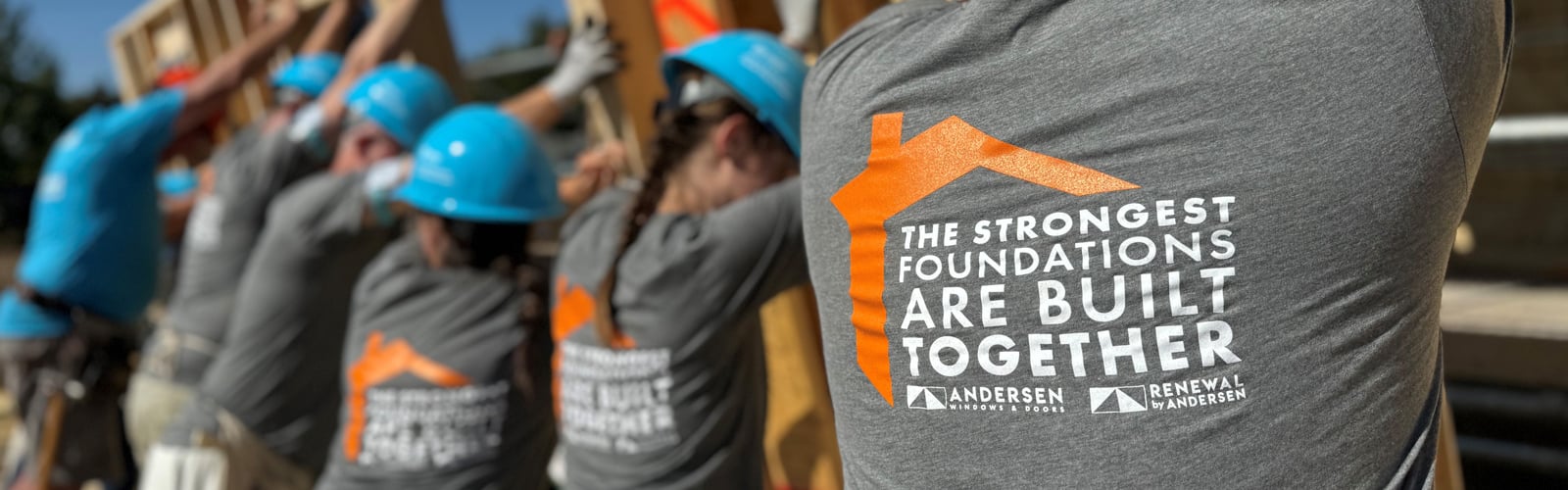 Habitat 4 humanity build site with employee volunteers