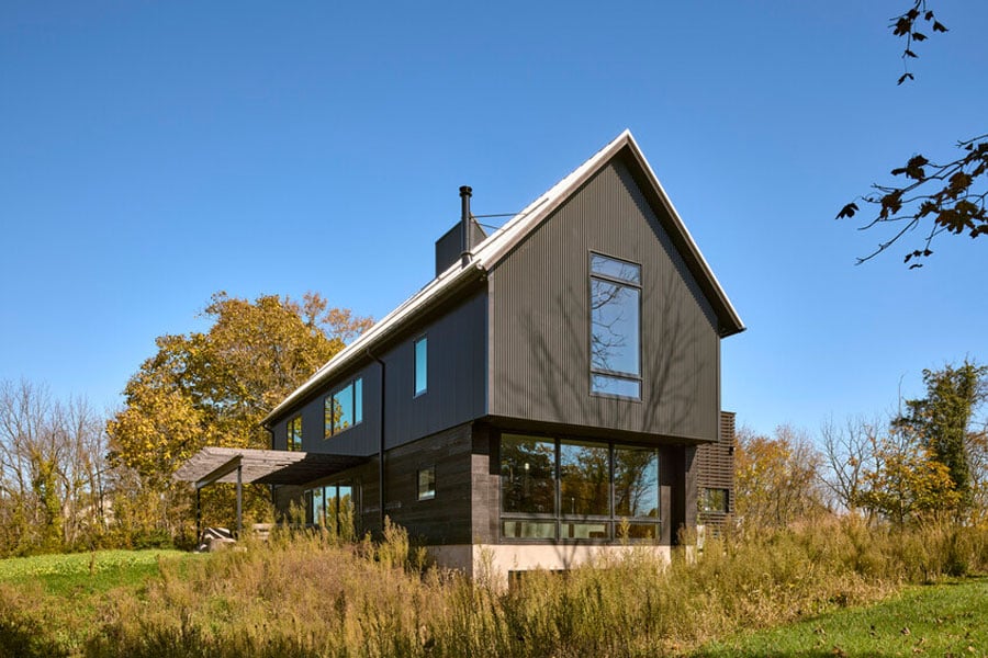 exterior of dark house