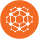icon with materials illustration icon in a solid orange circle