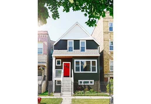 Yellow Brick Home Exterior After