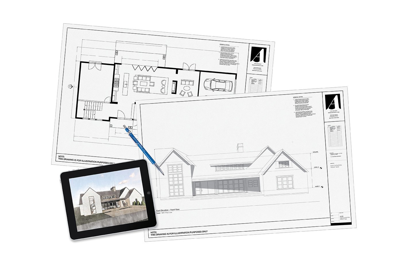 Architectural drawings of a residential home project