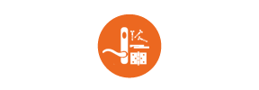 andersen window and doors icon in orange circle