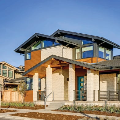 exterior of modern house with andersen windows and doors