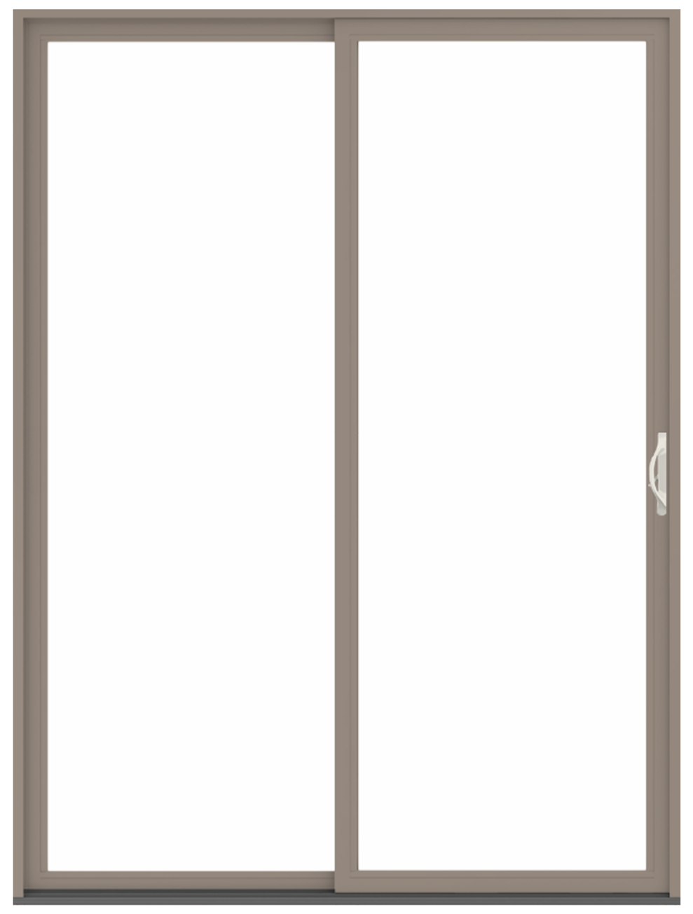 interior andersen gliding patio door with sandtone trim