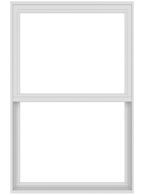 andersen 100 series single-hung window with white trim