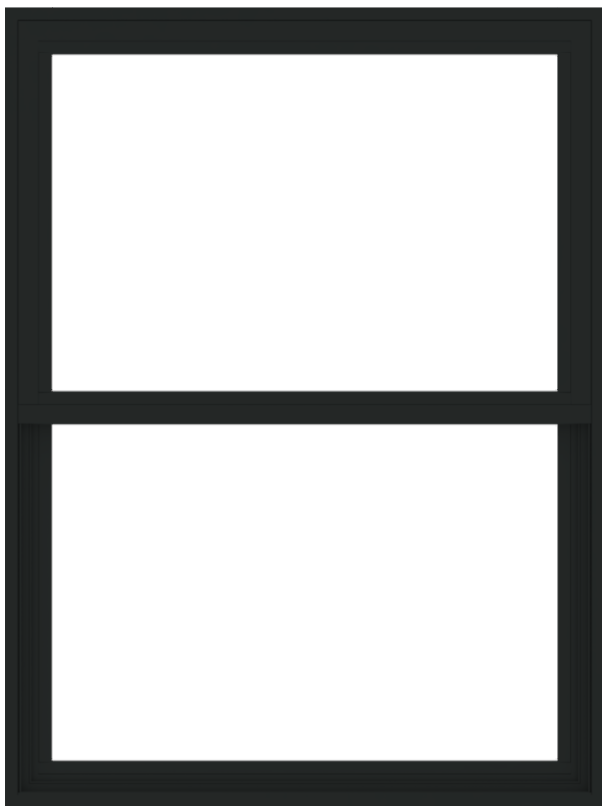 andersen 100 series single-hung window with black trim