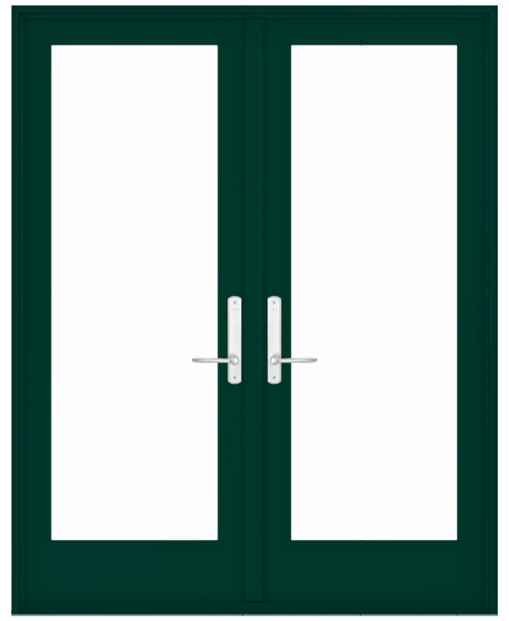 french door in forest green