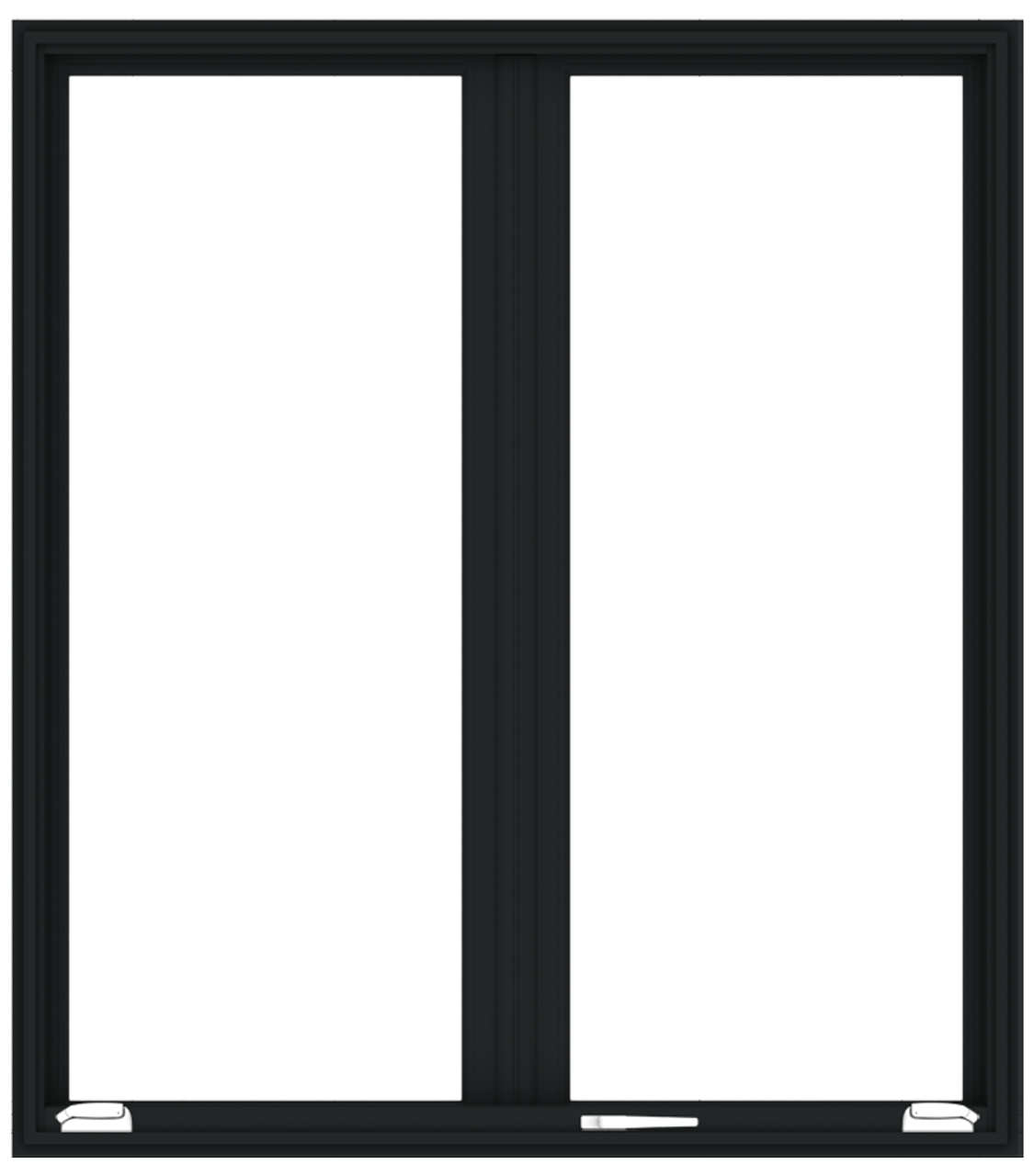 andersen e series french casement window with black trim