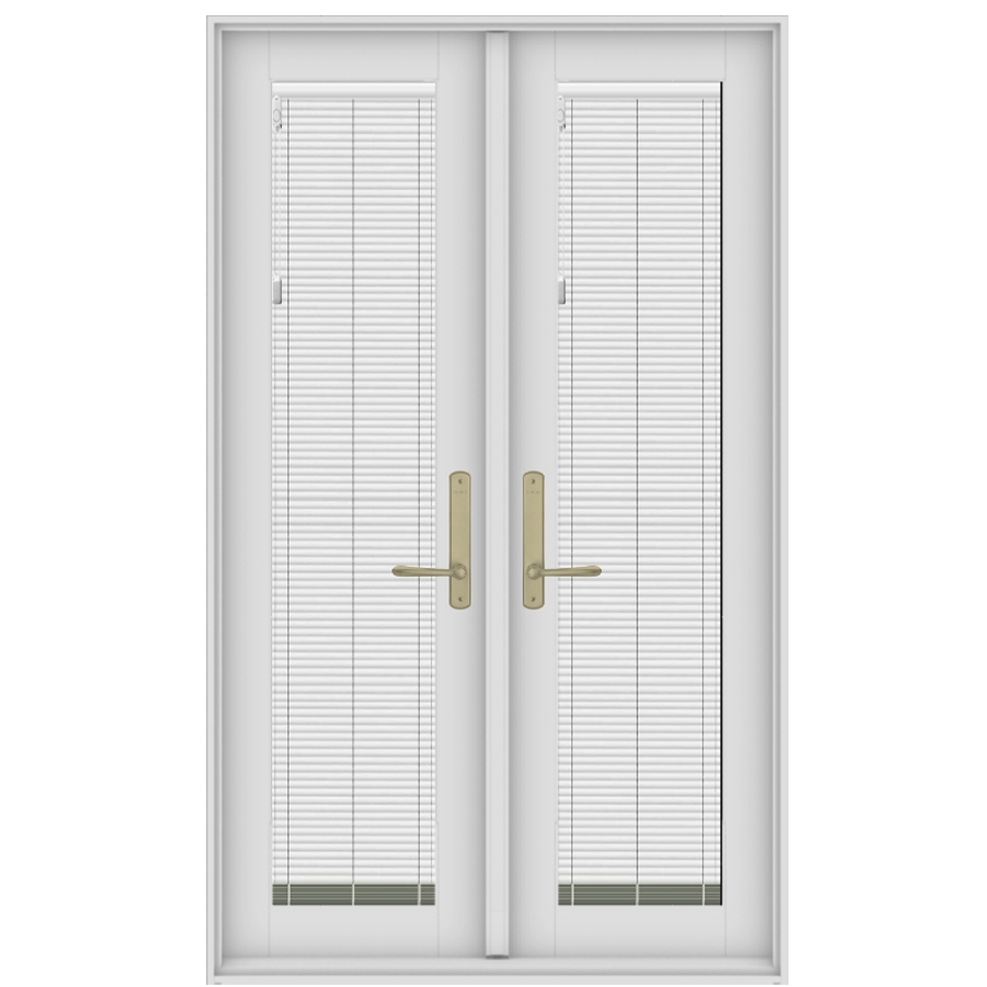 andersen e series hinged patio door with blinds between the glass