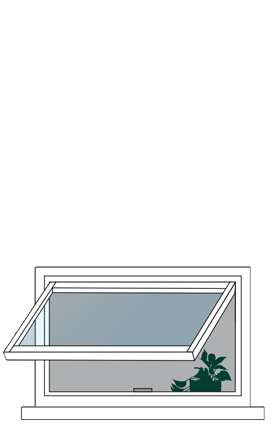 illustration of awning window