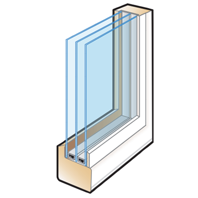 illustration to show triple pane glass