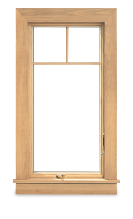 illustration of short frational grilles on wood window