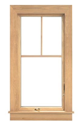 illustration of tall fractional grilles on wood window
