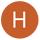 letter h in circle icon