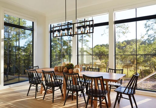 image of traditional dining room with andersen windows