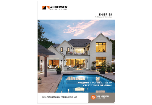 screenshot of andersen e-series product guide cover 