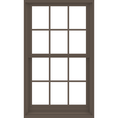 Double Hung White Vinyl Window Buck Frame Colonial Grilles 27.75 x 37.25 in. 