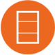 illustration of an andersen window inside of an orange circle