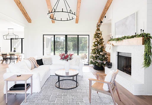 Living Room with Holiday Decor 