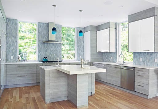 Modern Kitchen with E-Series casement windows Atlantic Highland, New Jersey window backsplash