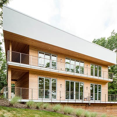 Exterior of a contemporary home with Andersen Windows.