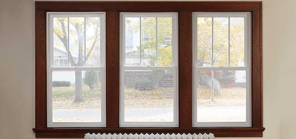 traditional home windows white vinyl with wood trim