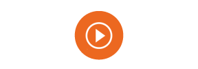 video play button icon in orange circle