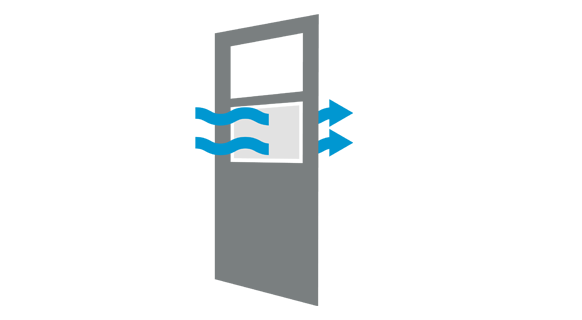 storm door illustration showing bottom venting