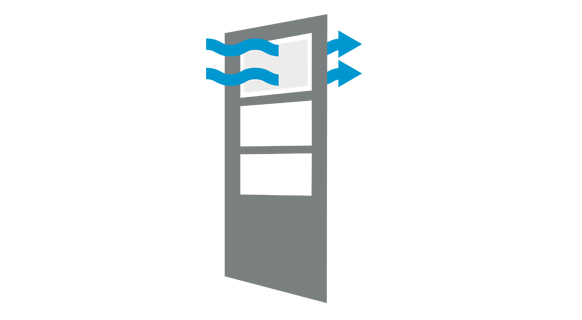 storm door illustration showing dual venting from the top