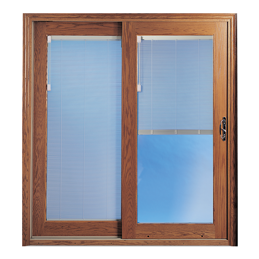 andersen e series gliding patio door with blinds between the glass