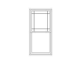 Double-Hung Prairie Grille Pattern Top Sash Only