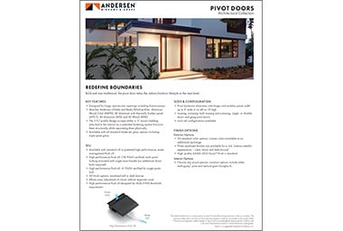 Andersen pivot doors information sheet