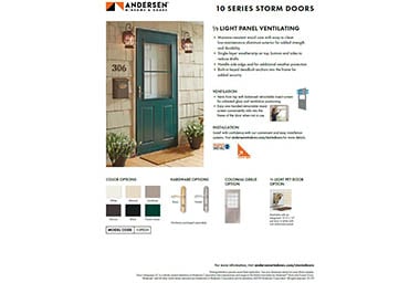 10 1/2 Light Panel Storm Doors Info Sheet