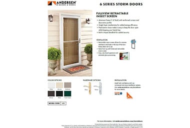 6 Series Fullview Retractable Storm Doors Info Sheet