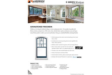 E-Series Window Info Sheet