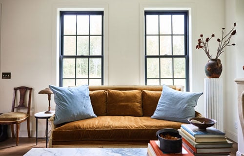 interior view of livingroom with 100 series windows