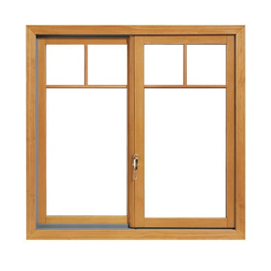 Andersen wood gliding window with short fractional grilles.