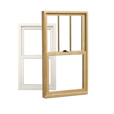 two andersen double hung windows one with grids and one without