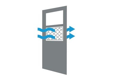 self storing glass panel door